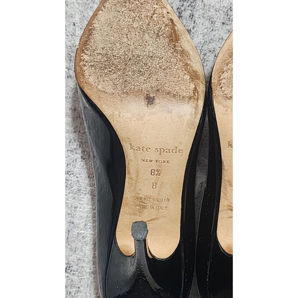 Kate Spade NY Licorice Black Patent Leather High-Heel Pointed-Toe Pumps Size 8.5 - Picture 7 of 8